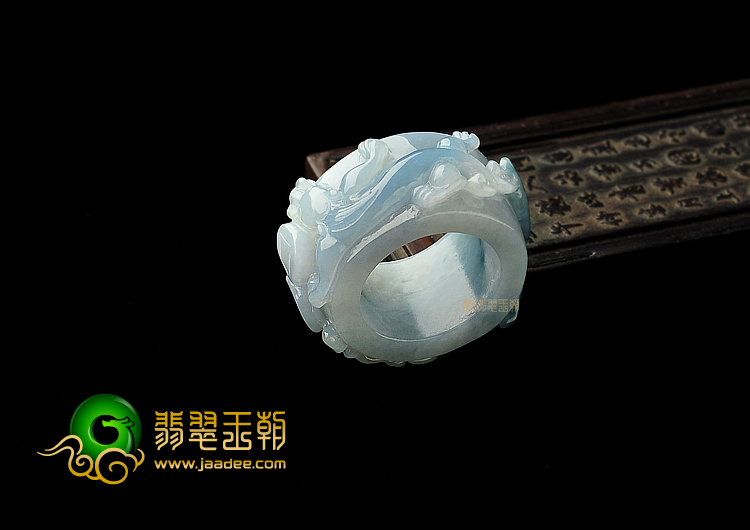 糯冰种淡紫罗兰飘花缅甸翡翠A货扳指