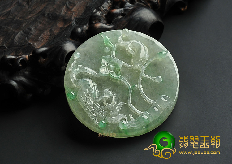 (超值推荐)冰种黄加绿缅甸翡翠A货一路连科挂件