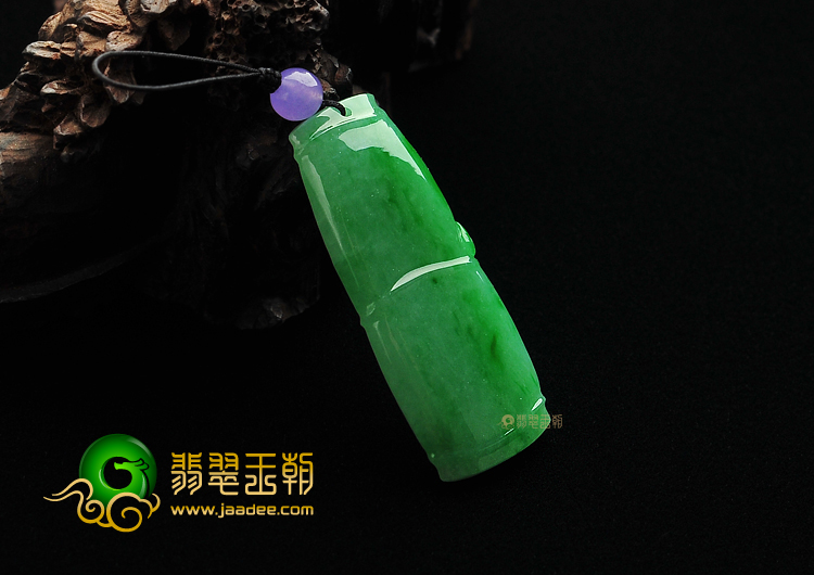 糯冰种翠色缅甸翡翠A货节节高挂件
