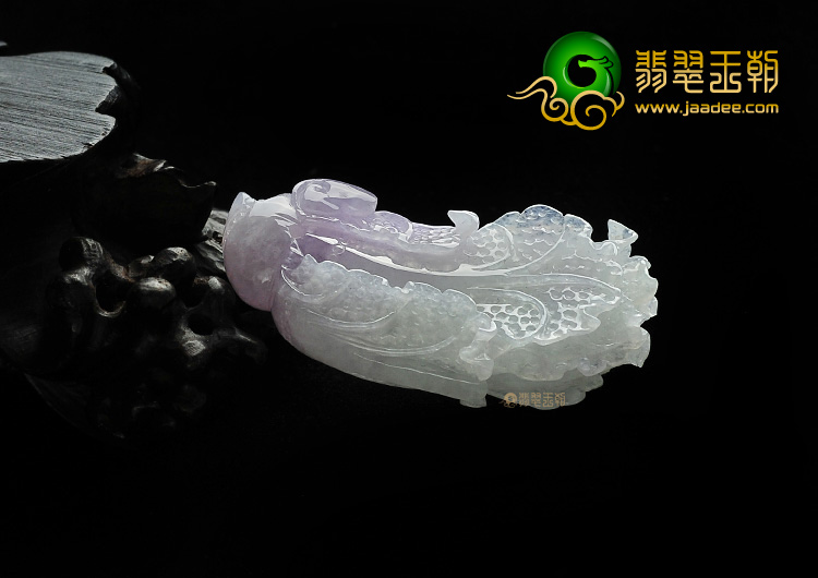 糯冰种紫罗兰缅甸翡翠A货白菜挂件