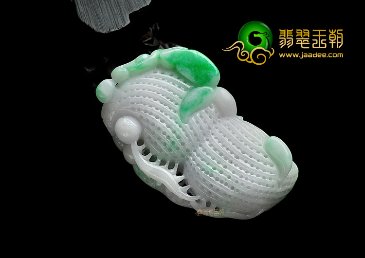 糯冰种飘翠缅甸翡翠A货生意兴隆挂件