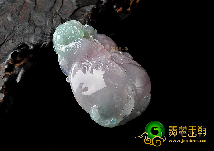 糯冰种晴水紫罗兰缅甸翡翠A货鹦鹉挂件