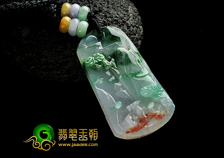 冰种三彩缅甸翡翠A货怀远挂件
