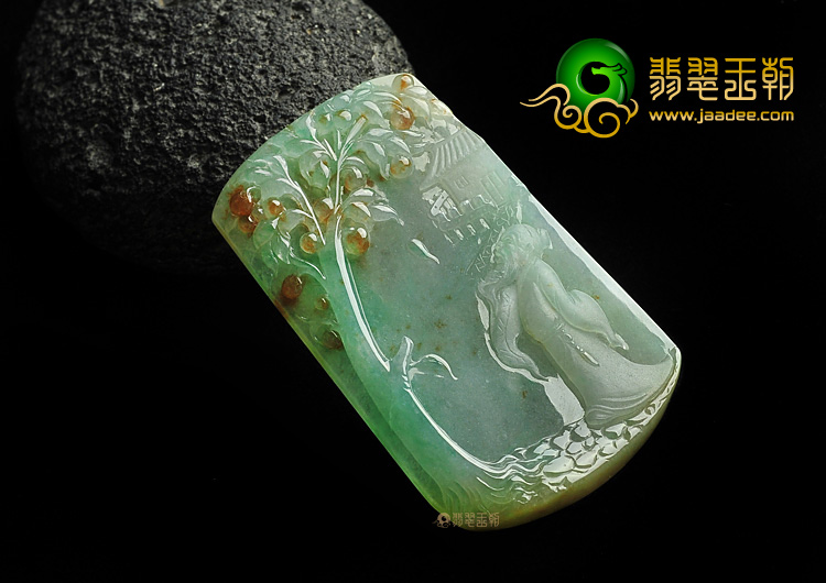 冰种三彩缅甸翡翠A货怀远挂件