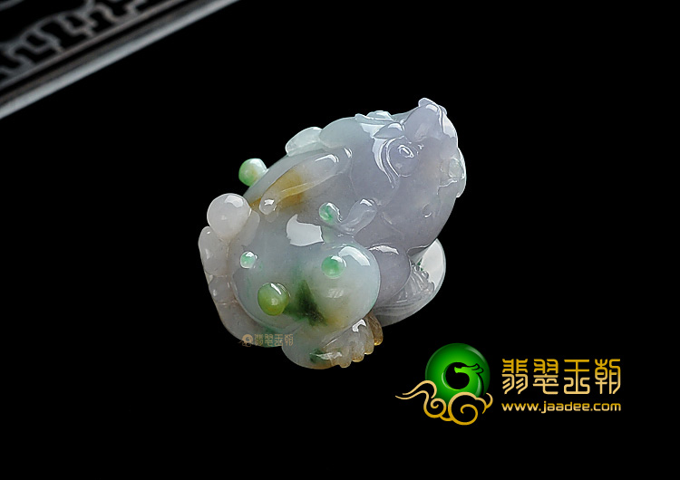 糯冰种三彩缅甸翡翠A货招财进宝挂件