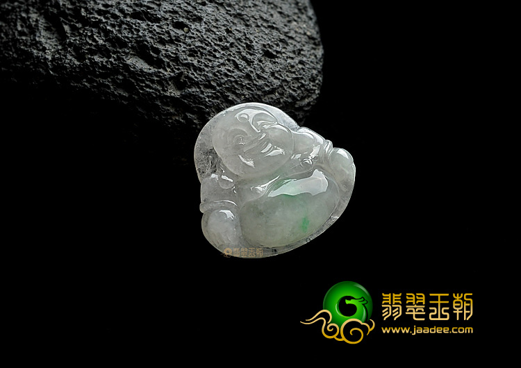 糯冰种飘翠缅甸翡翠A货玉佛挂件