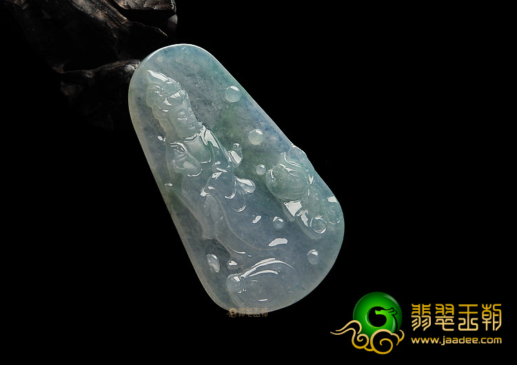冰种晴水缅甸翡翠A货观音挂件