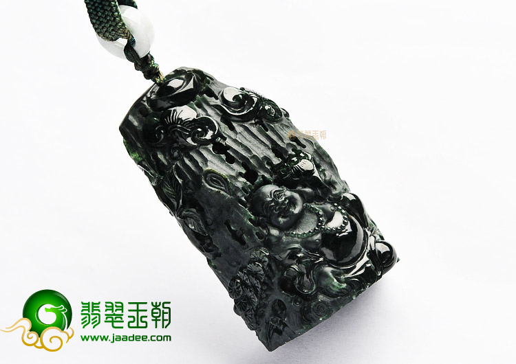 糯冰种蓝水缅甸翡翠A货玉佛手玩件