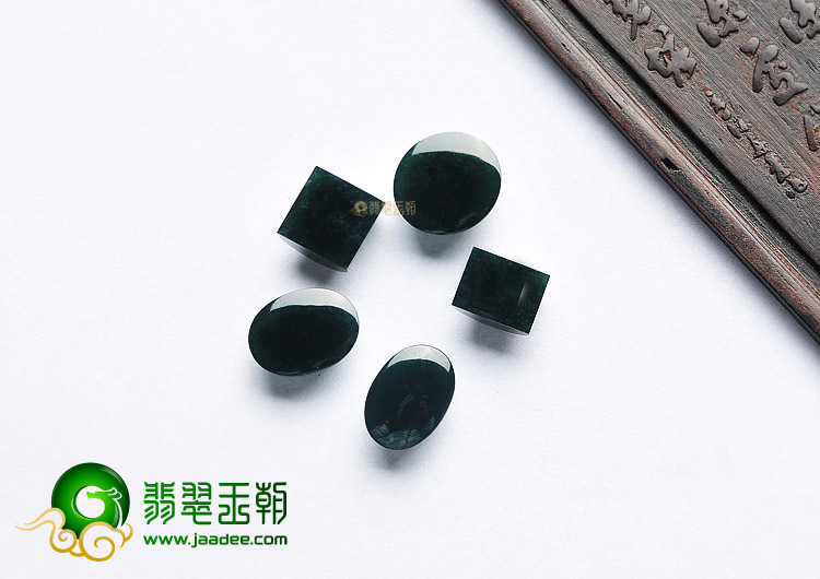 冰种墨翠缅甸翡翠A货戒面(一批走)