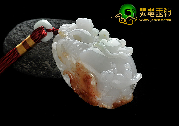 糯冰种红黄翡缅甸翡翠A货象如意手玩件