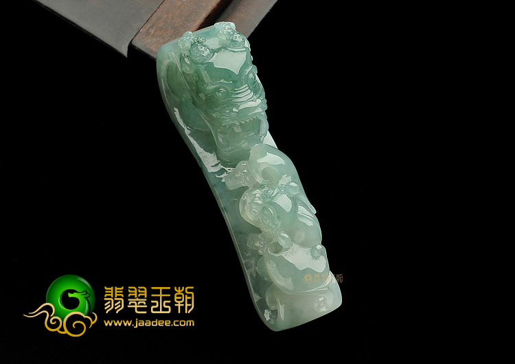 糯冰种飘花缅甸翡翠A货望子成龙挂件