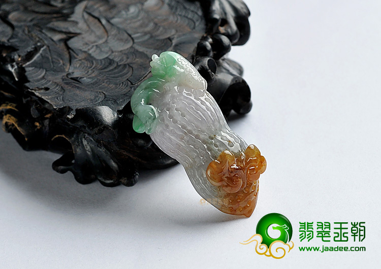 （超值推荐）糯冰种三彩缅甸翡翠A货生意兴隆挂件