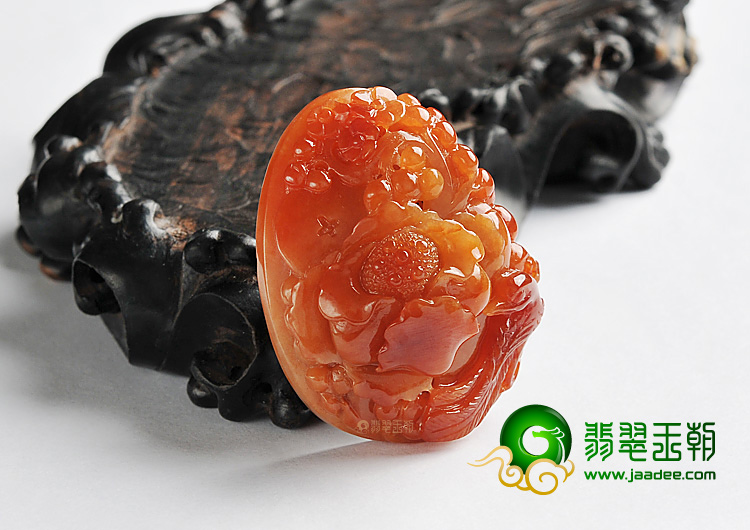 糯冰种红黄翡缅甸翡翠A货鸟语花香挂件