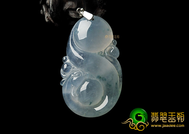 冰种飘花缅甸翡翠A货凤来仪挂件