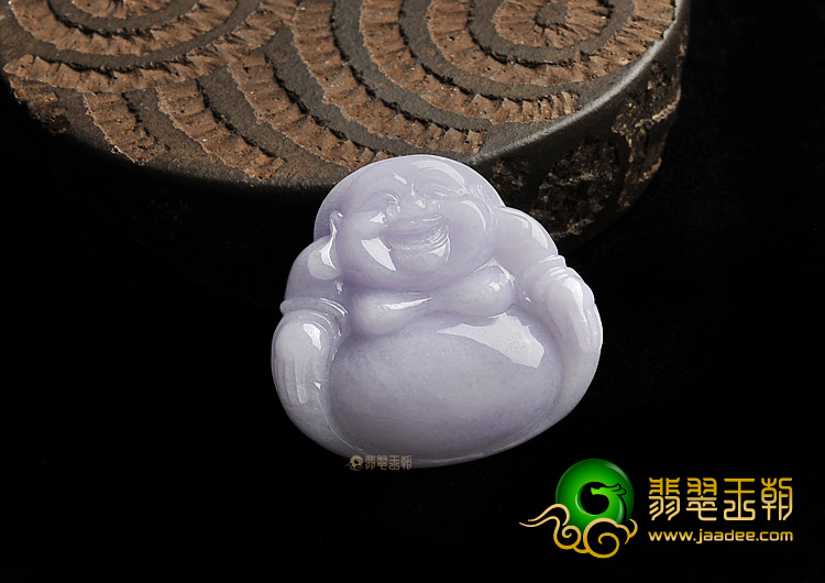 糯冰种紫罗兰缅甸翡翠A货玉佛挂件