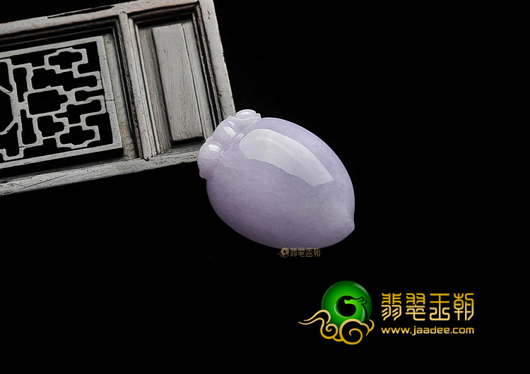 糯冰种紫罗兰缅甸翡翠A货寿桃挂件