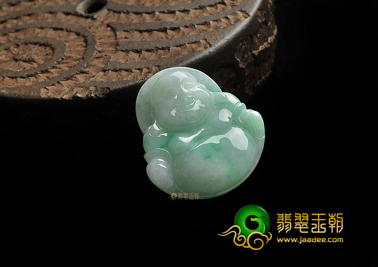 糯冰种飘翠缅甸翡翠A货玉佛挂件