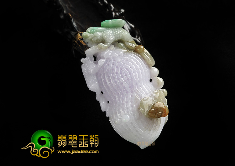糯冰种三彩缅甸翡翠A货生意兴隆挂件