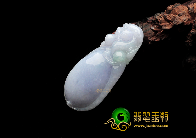糯冰种紫罗兰缅甸翡翠A货龙如意挂件