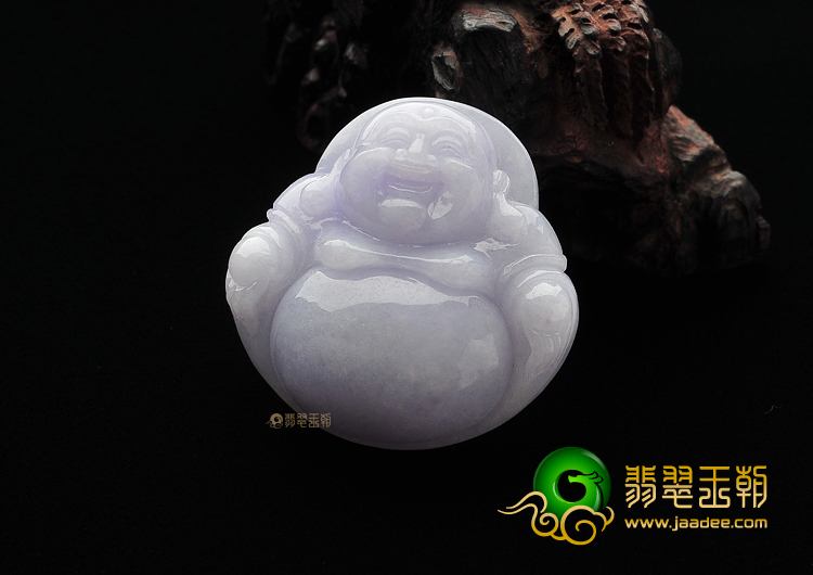糯冰种紫罗兰缅甸翡翠A货玉佛挂件