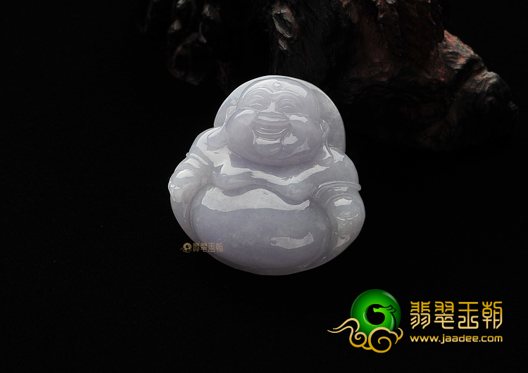 糯冰种紫罗兰缅甸翡翠A货玉佛挂件