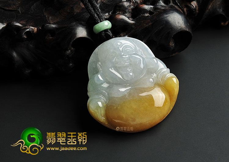 糯冰种黄翡缅甸翡翠A货玉佛挂件