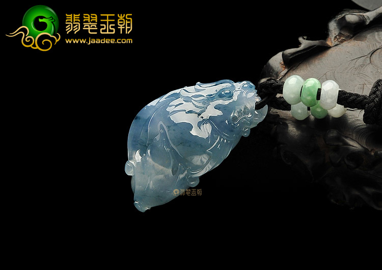 （超值推荐）糯冰种紫罗兰飘花缅甸翡翠A货龙头鱼挂件