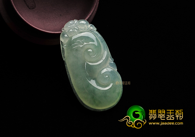 冰种晴水缅甸翡翠A货如意挂件