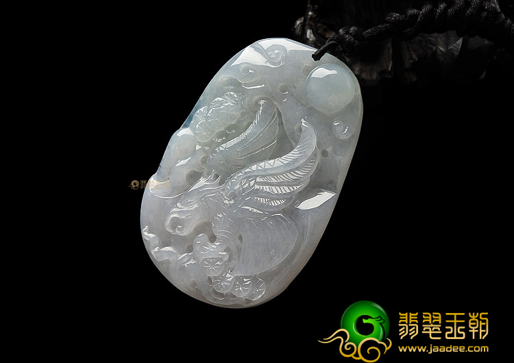 糯冰种晴水大展鸿图挂件