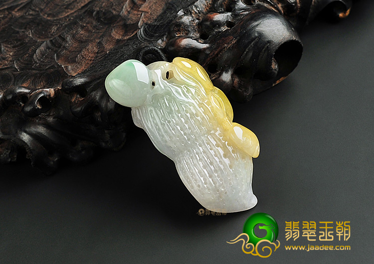 糯冰种三彩生意兴隆挂件