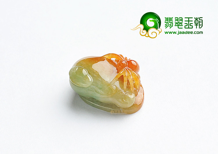 糯冰种红黄翡知足常乐挂件