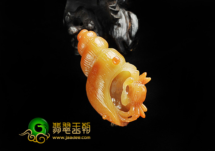 糯冰种红黄翡扭转乾坤挂件