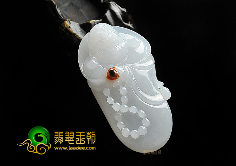 (超值推荐)糯冰种飘红翡玉佛挂件