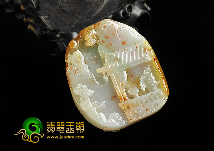 (超值推荐)糯冰种飘红翡怀远挂件