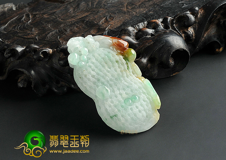 糯冰种三彩生意兴隆挂件