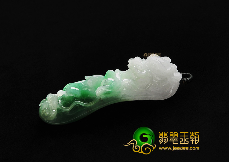 糯冰种飘翠望子成龙龙钩挂件