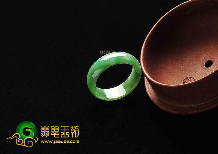 糯冰种淡黄加绿指环