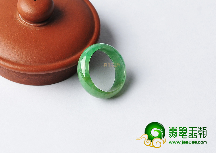 糯冰种淡黄加绿指环
