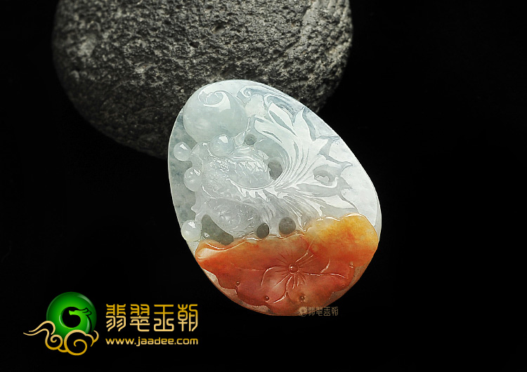 糯冰种红黄翡晴水年年有余挂件