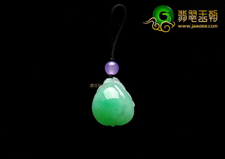 糯冰种翠色福瓜挂件