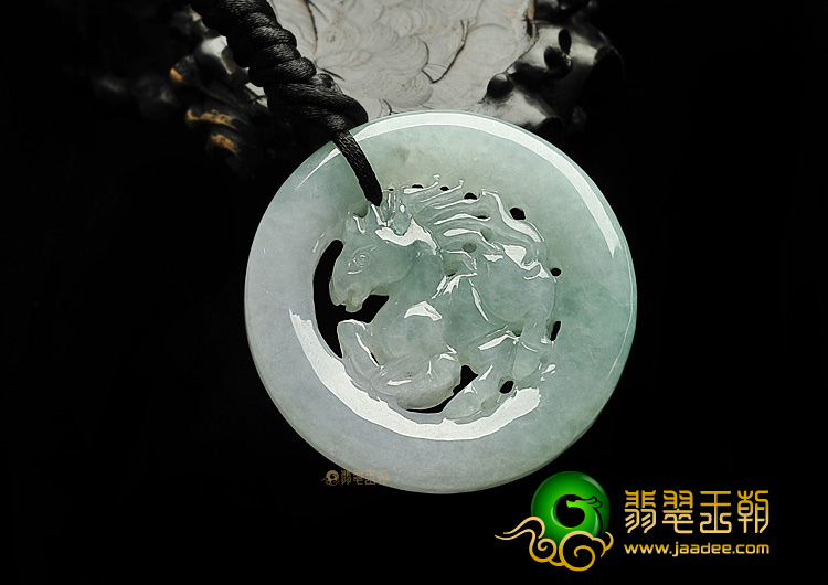 糯冰种晴水马到成功挂件