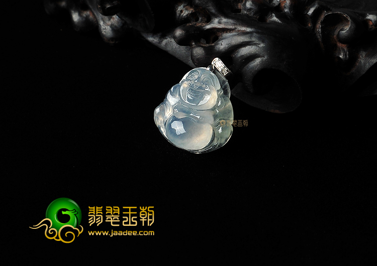 冰种淡晴水玉佛挂件