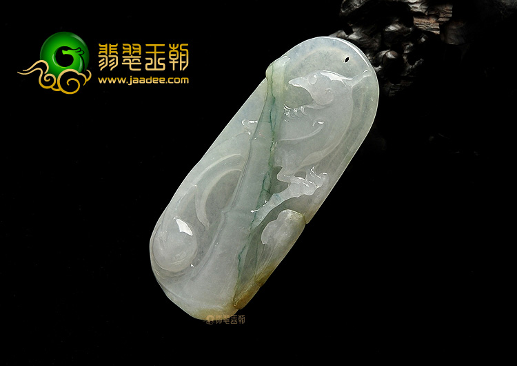 冰种飘花略带黄翡竹报平安挂件