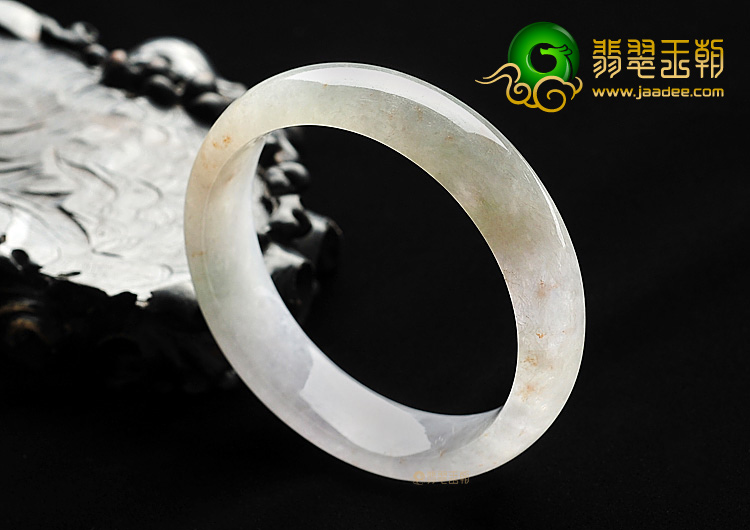 糯冰种淡紫罗兰飘花手镯(58.2mm)