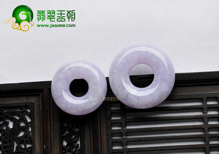 糯冰种紫罗兰平安环挂件(一对)