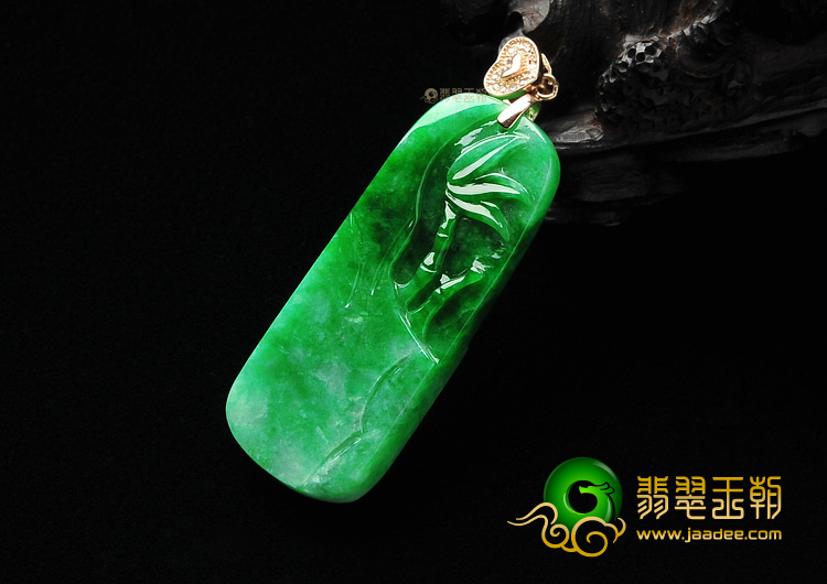 糯冰种翠色节节高挂件