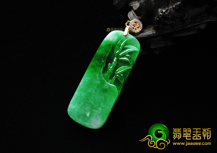 糯冰种翠色节节高挂件