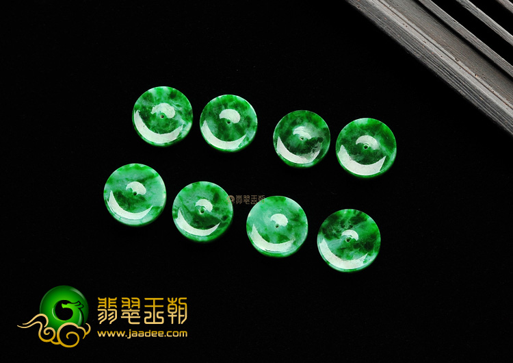 糯冰种翠色平安扣手链面(一批走)