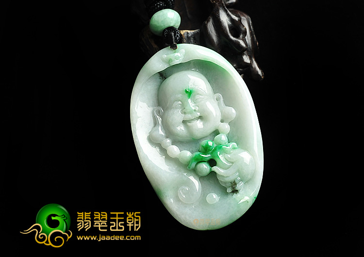 糯冰种飘翠玉佛挂件