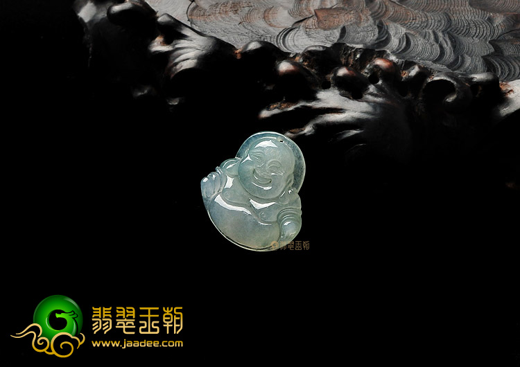 冰种晴水玉佛挂件(一对)